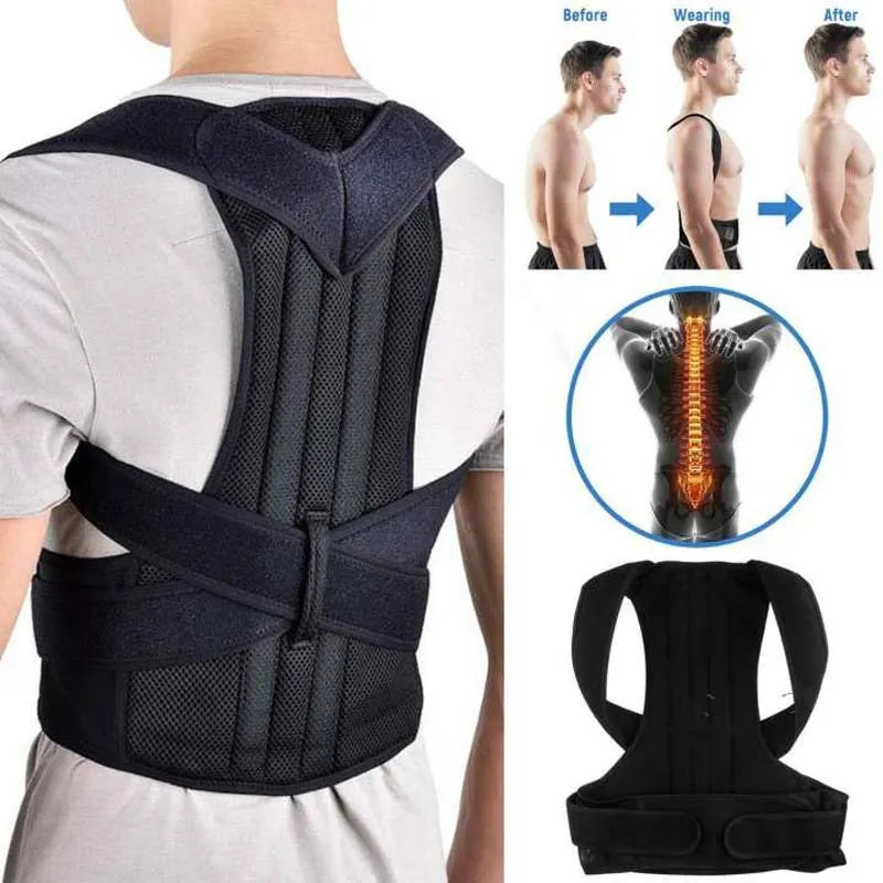Adjustable Posture Back Belt – Spine Support & Back Straightener for Home Fitness
