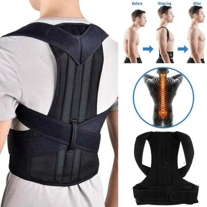 Adjustable Posture Back Belt – Spine Support & Back Straightener for Home Fitness