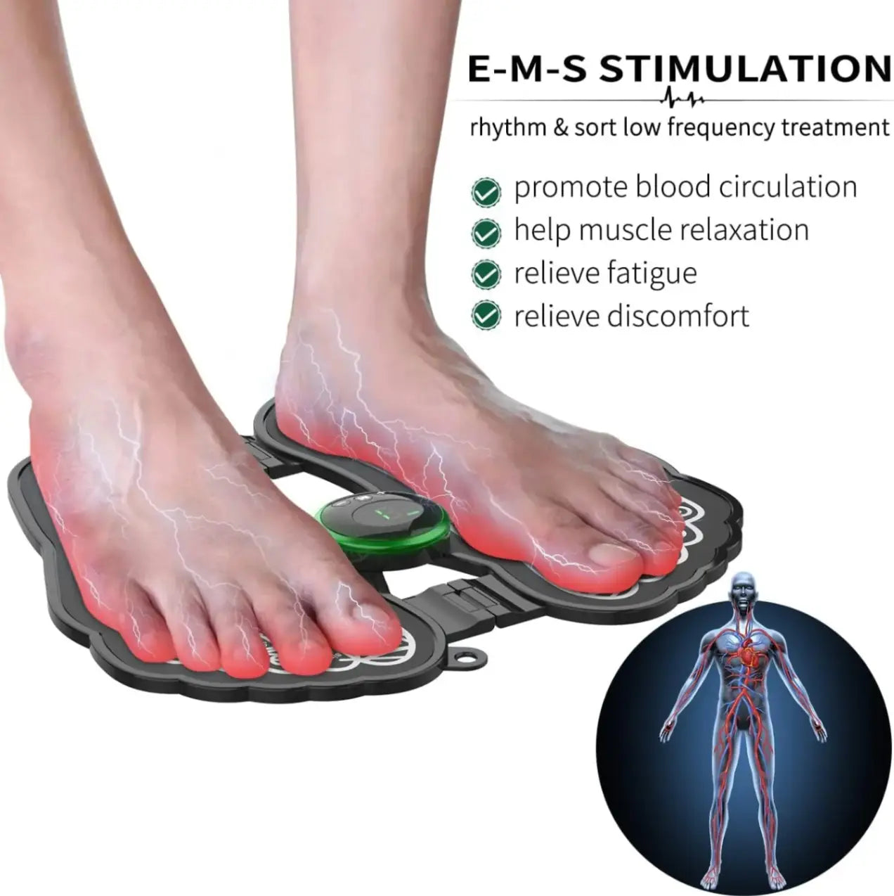 Authentic EMS Foot Stimulator Massager Mat - 2 Pads