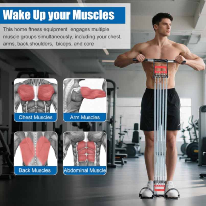 Chest Expander with Tummy Trimmer 3 in 1 Multi Purpose Exercise Springs