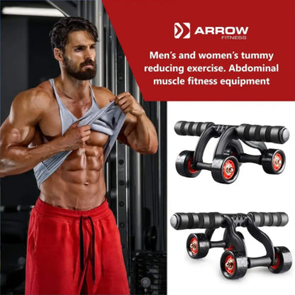 4-Wheel AB Roller – Abdominal Exercise Wheel for Core & Home Workouts