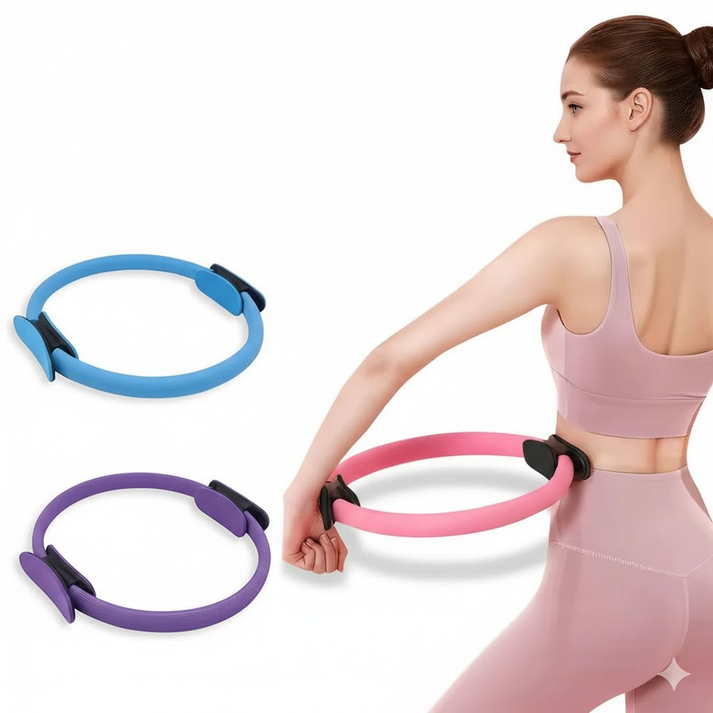 Pilates Ring Fitness Circle,Lightweight&Durable Foam Padded Handles,Focusing on Toning Inner Thighs, Arms, and Core Yoga Rings