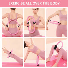 Pilates Ring Fitness Circle,Lightweight&Durable Foam Padded Handles,Focusing on Toning Inner Thighs, Arms, and Core Yoga Rings