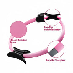 Pilates Ring Fitness Circle,Lightweight&Durable Foam Padded Handles,Focusing on Toning Inner Thighs, Arms, and Core Yoga Rings